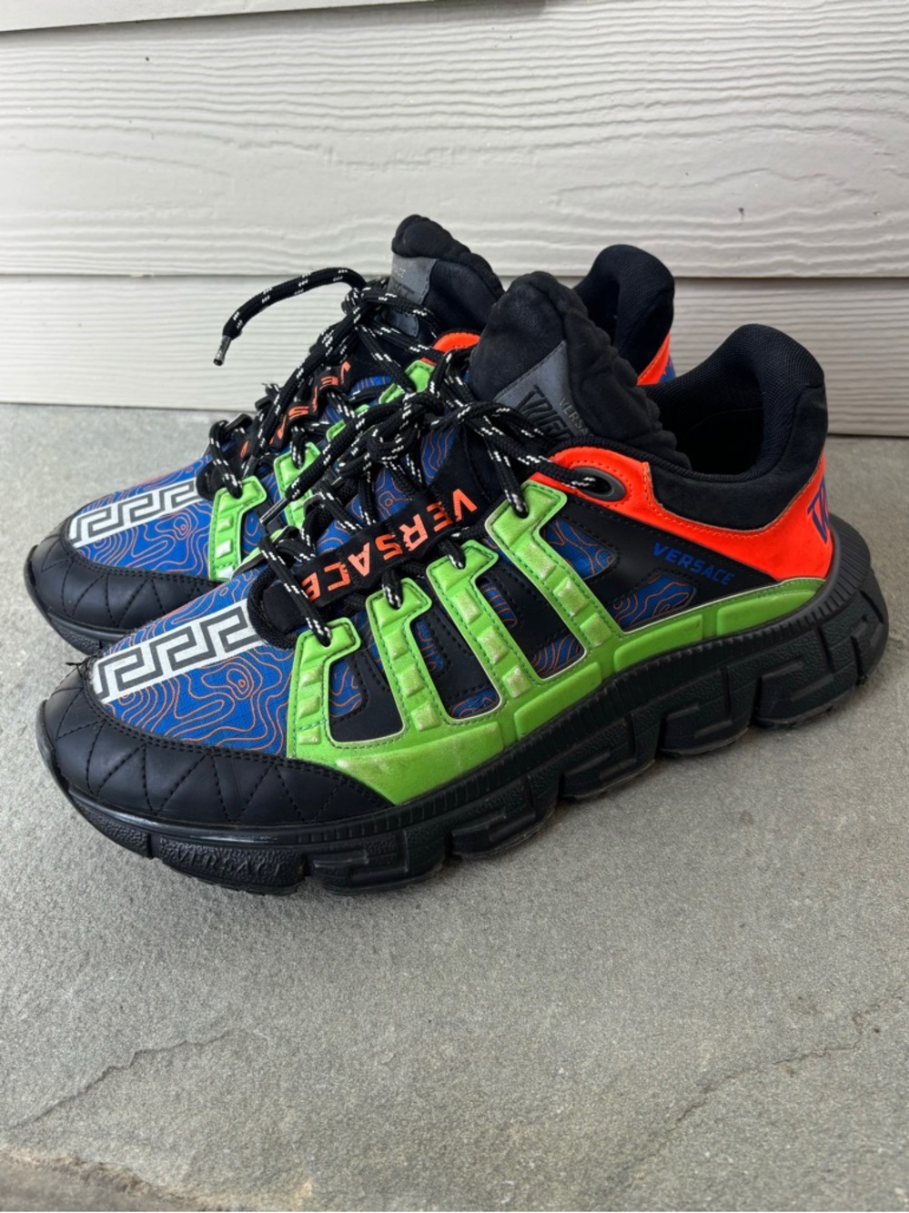 Versace Trigreca Jacquard Multicolor Sneakers